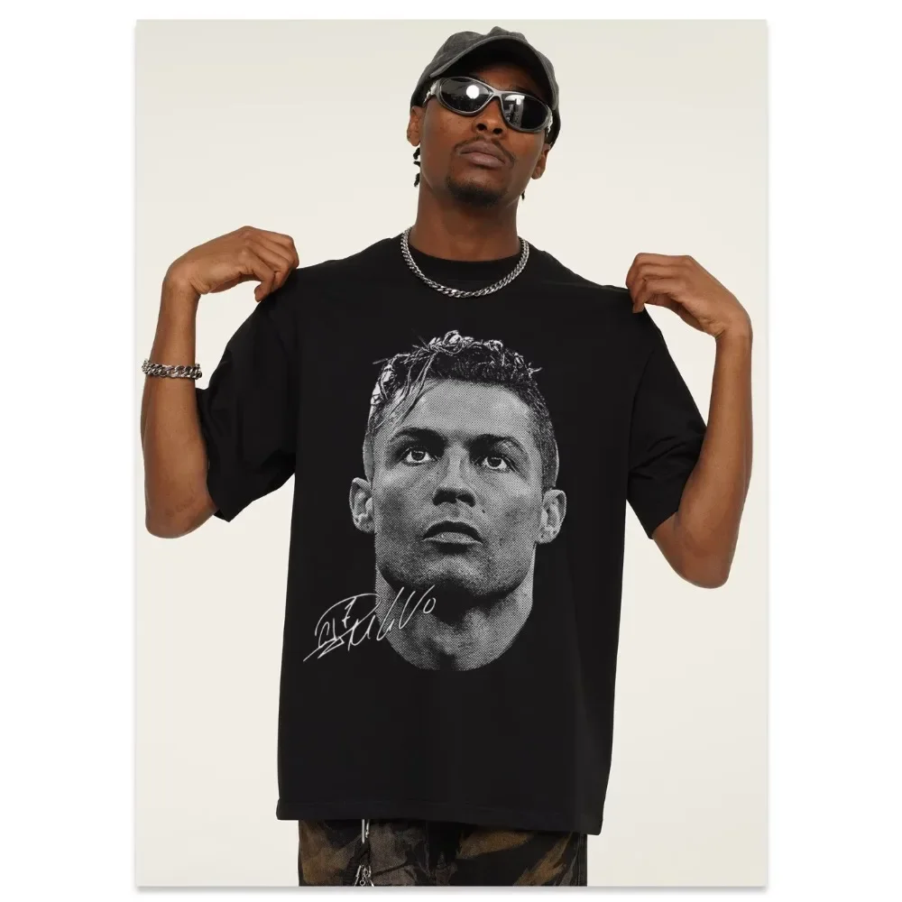 Ronaldo Head Printed Short-sleeved Fashion Brand Crew-neck Cotton Casual Breathable High-quality Men's Women's T-shirt
Ronaldo Head Printed Short-sleeved Fashion Brand Crew-neck Cotton Casual Breathable High-quality Men's Women's T-shirt
