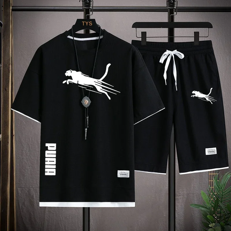 summer new men's sportswear fitness set running suit casual T-shirt+shorts set breathable jogging sportswear 2-piece set for men
summer new men's sportswear fitness set running suit casual T-shirt+shorts set breathable jogging sportswear 2-piece set for men