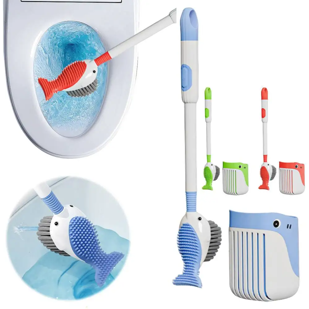 Squirt Whale Toilet Brush 360-Degree Cleaning Brush with Silicone Head Hanging Hole Design Wall-mounted Toilet Clean Brush
Squirt Whale Toilet Brush 360-Degree Cleaning Brush with Silicone Head Hanging Hole Design Wall-mounted Toilet Clean Brush
