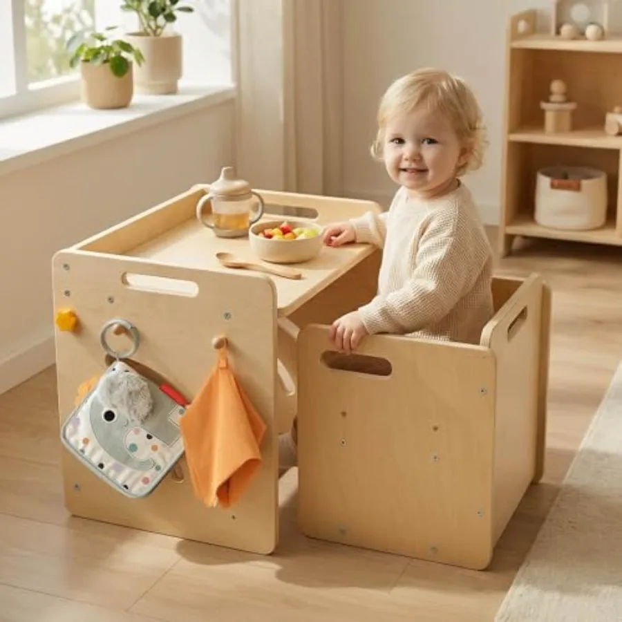Adjustable Montessori Table and Chair Set with Storage Box and Table Mat for 1-3 Year Old Wooden Learning Furniture in Natural
Adjustable Montessori Table and Chair Set with Storage Box and Table Mat for 1-3 Year Old Wooden Learning Furniture in Natural