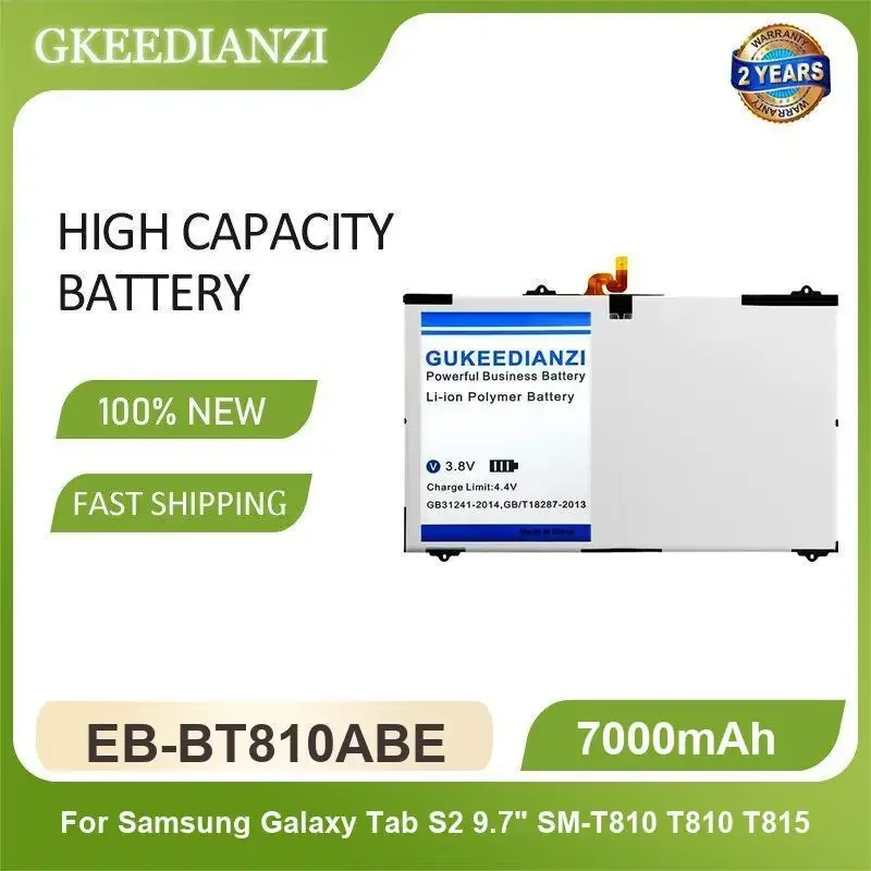 EB-BT810ABE Tablet Battery For Samsung Galaxy Tab S2 9.7" SM-T810 T810 T815 7000mAh High Capacity
EB-BT810ABE Tablet Battery For Samsung Galaxy Tab S2 9.7" SM-T810 T810 T815 7000mAh High Capacity