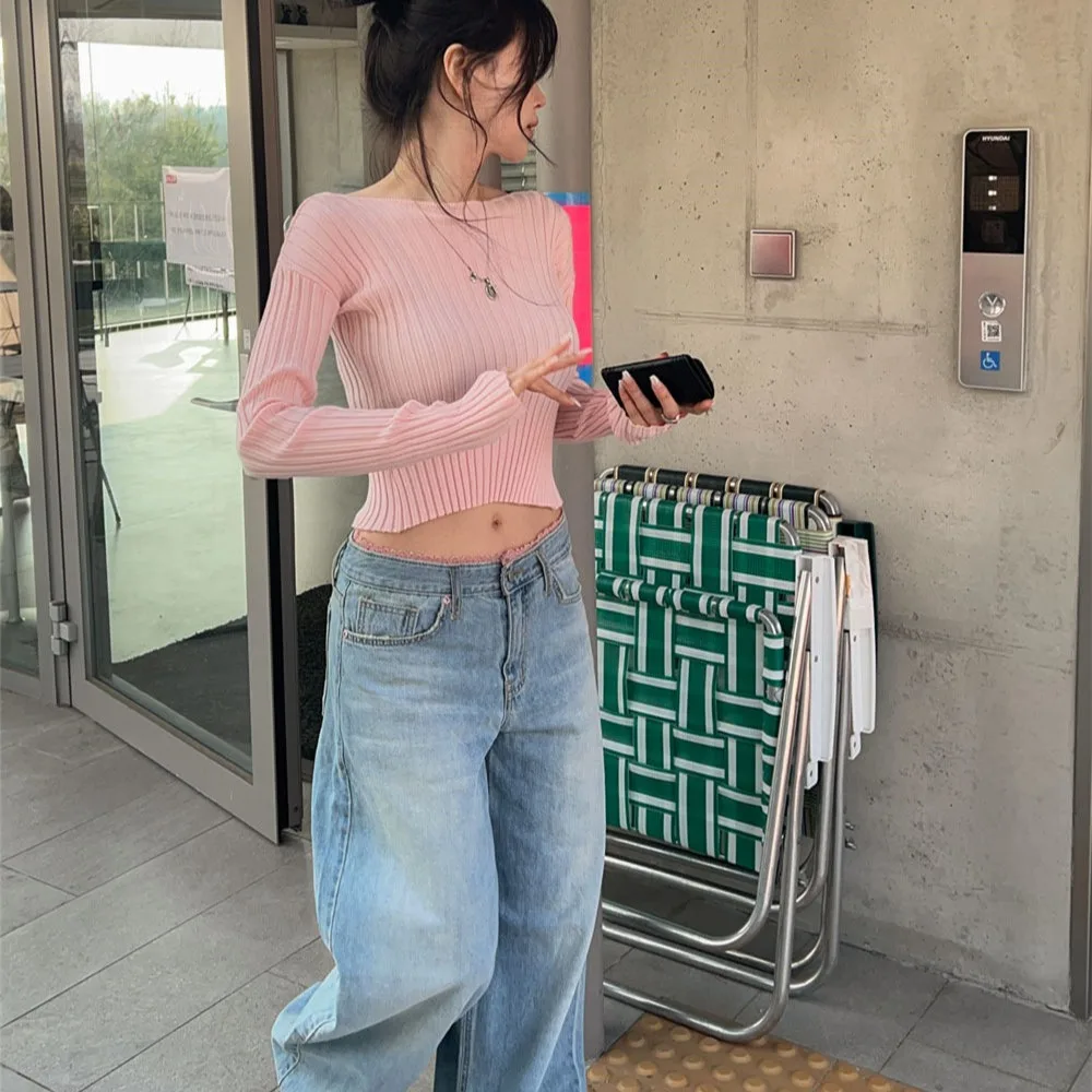 Low Waist Loose Women's Jeans Pink Lace Trim Waistband Summer New Fashion Match All Cotton Material Chinese Manufacturer
Low Waist Loose Women's Jeans Pink Lace Trim Waistband Summer New Fashion Match All Cotton Material Chinese Manufacturer
