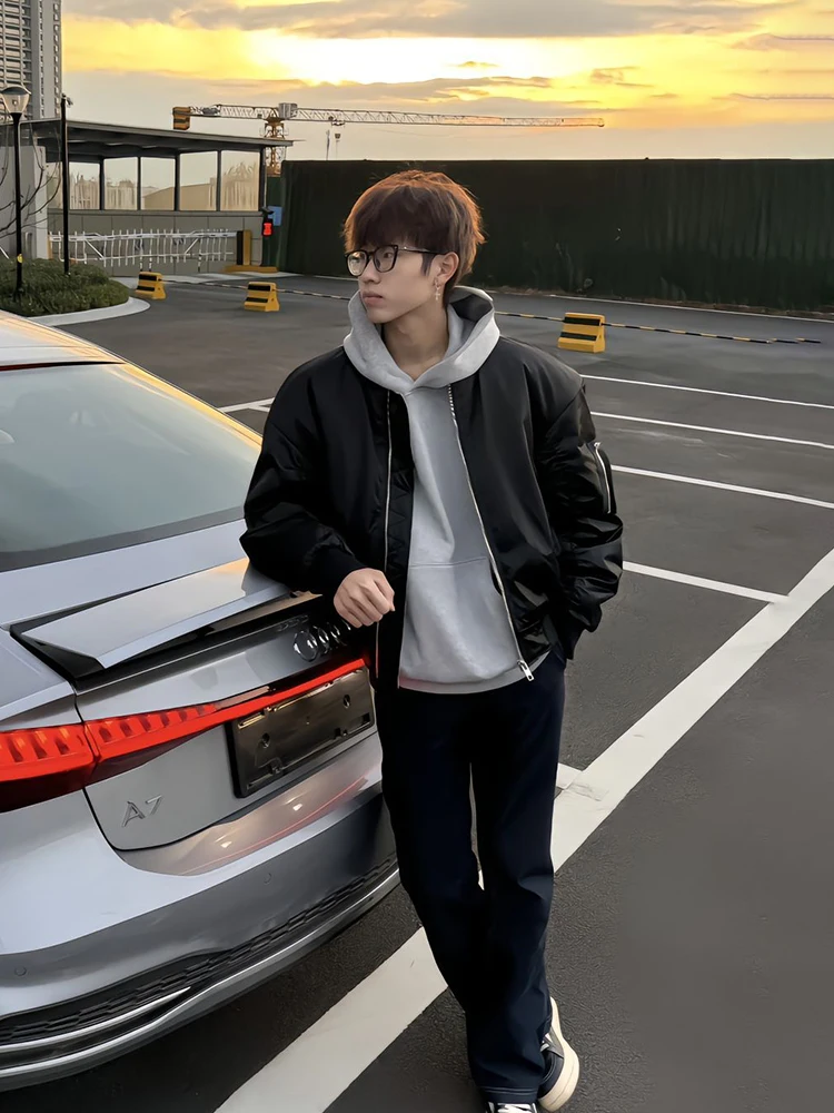 Bla Bomber Flight Jaet Men's Winter Thiened American Baseball Coat Trendy High-End Feeling Cotton Clothing Loose Fit
Bla Bomber Flight Jaet Men's Winter Thiened American Baseball Coat Trendy High-End Feeling Cotton Clothing Loose Fit