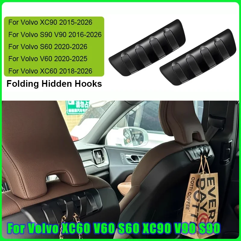 For Volvo XC60 V60 S60 XC90 V90 S90 Folding Hidden Hooks Car Back Seat Hook Automotive Interior Accessories 4-Pack Mult
For Volvo XC60 V60 S60 XC90 V90 S90 Folding Hidden Hooks Car Back Seat Hook Automotive Interior Accessories 4-Pack Mult