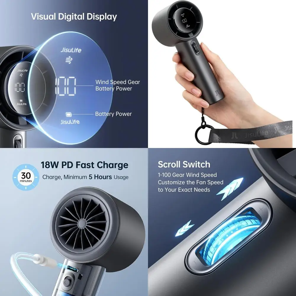 Портативный вентилятор экстремального охлаждения с регулировкой скорости 1-100, металлический корпус, цифровой дисплей, быстрая зарядка за 1,5 часа, аккумулятор 5000 мАч для использования на улице
Портативный вентилятор экстремального охлаждения с регулировкой скорости 1-100, металлический корпус, цифровой дисплей, быстрая зарядка за 1,5 часа, аккумулятор 5000 мАч для использования на улице