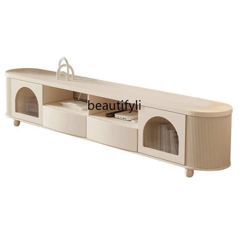 French High Floor TV Cabinet and Tea Table Combination Simple Modern Living Room Floor Cabinet Cream Style furniture
French High Floor TV Cabinet and Tea Table Combination Simple Modern Living Room Floor Cabinet Cream Style furniture