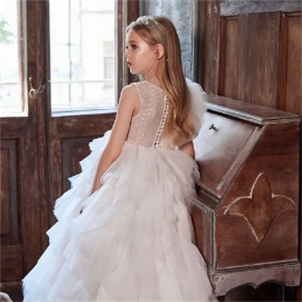 First Communion Dresses Sleeveless Tulle Decal Layered Princess Dress Flower Girl Wedding Ball Beauty Pageant Kids Gift
First Communion Dresses Sleeveless Tulle Decal Layered Princess Dress Flower Girl Wedding Ball Beauty Pageant Kids Gift