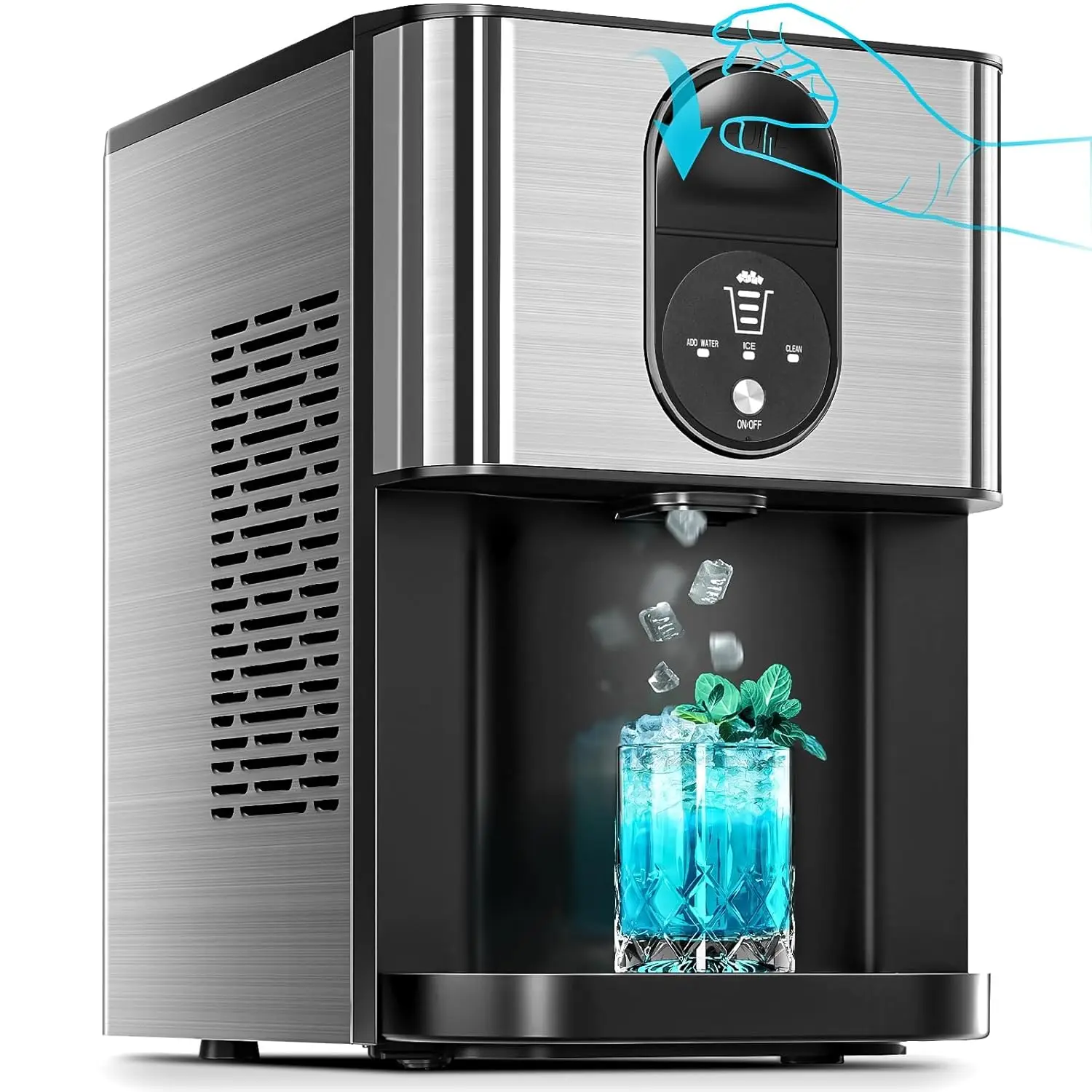 Countertop Nugget Ice Maker, 44lbs/24H Soft Chewable Pebble Ice Machine with Self-Cleaning and One-Click Operation, Compact Pell
Countertop Nugget Ice Maker, 44lbs/24H Soft Chewable Pebble Ice Machine with Self-Cleaning and One-Click Operation, Compact Pell