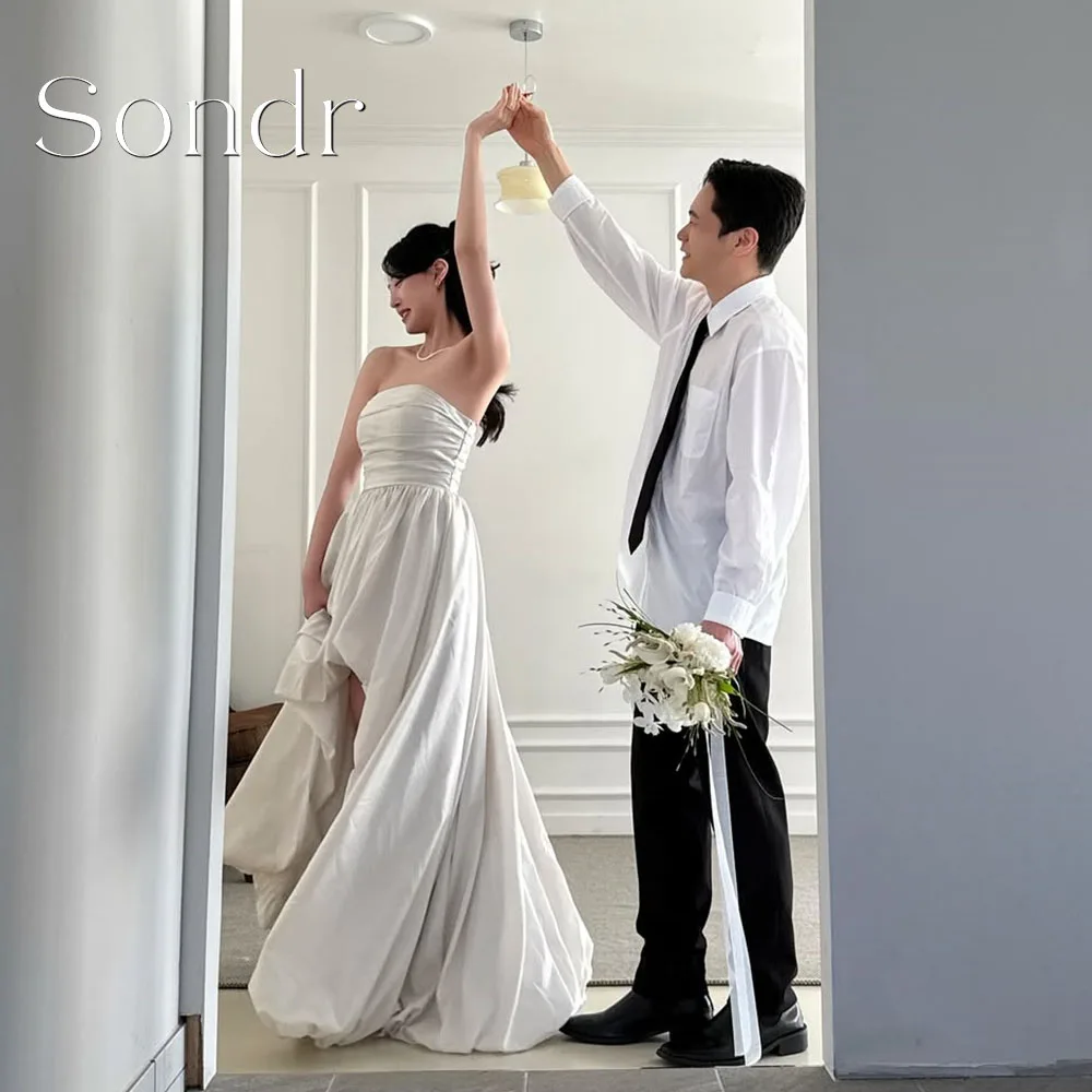 Sondr Customized Simple Strapless Korean Wedding Dresses 2026 A Line Taffeta Formal Bridal Party Gowns Photos Shoot Sleeveless
Sondr Customized Simple Strapless Korean Wedding Dresses 2026 A Line Taffeta Formal Bridal Party Gowns Photos Shoot Sleeveless