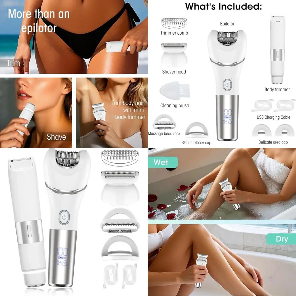 2-in-1 Cordless Electric Razor for Women - Dual Head Bikini Trimmer & Facial Epilator, Wet/Dry Shaving, LED Light
2-in-1 Cordless Electric Razor for Women - Dual Head Bikini Trimmer & Facial Epilator, Wet/Dry Shaving, LED Light