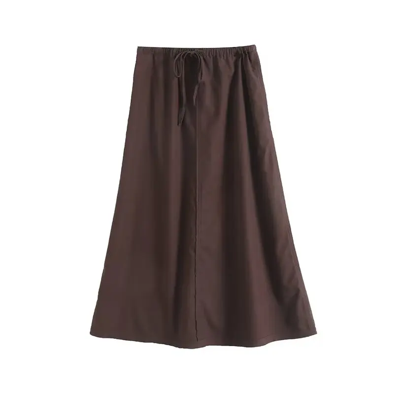 Women 2024 Spring and Summer New Fashion Tongle Style Drawstring Skirt Chic High Waist Casual Midi Skirt Mujer
Women 2024 Spring and Summer New Fashion Tongle Style Drawstring Skirt Chic High Waist Casual Midi Skirt Mujer
