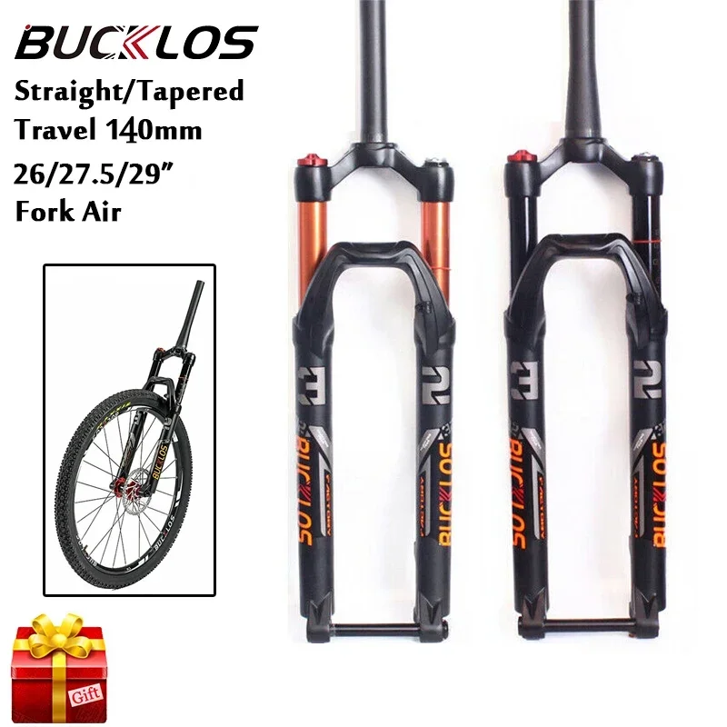 BUCKLOS 26/27.5/ 29er Bicycle Fork Straight/Tapered Aluminum Alloy Bike Air Suspension Forks 120MM Travel MTB Accessories
BUCKLOS 26/27.5/ 29er Bicycle Fork Straight/Tapered Aluminum Alloy Bike Air Suspension Forks 120MM Travel MTB Accessories