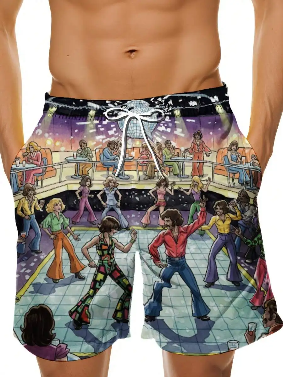 Retro Disco Dance Party Mens Swim Trunks 70s Style Print Elastic Waist
Retro Disco Dance Party Mens Swim Trunks 70s Style Print Elastic Waist