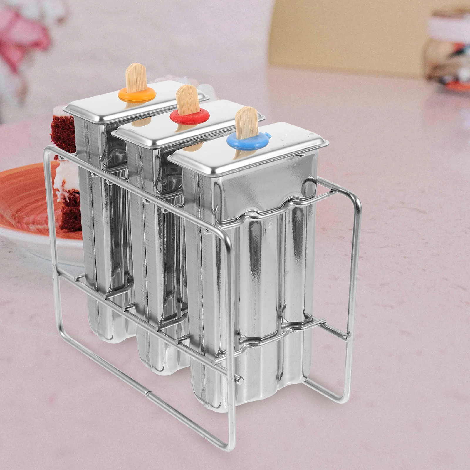 3 Compartment Stainless Steel Ice Popsicle Makers Smooth Release DIY Metal Mold Household Tool Kids Friendly Mini Pop Holders
3 Compartment Stainless Steel Ice Popsicle Makers Smooth Release DIY Metal Mold Household Tool Kids Friendly Mini Pop Holders