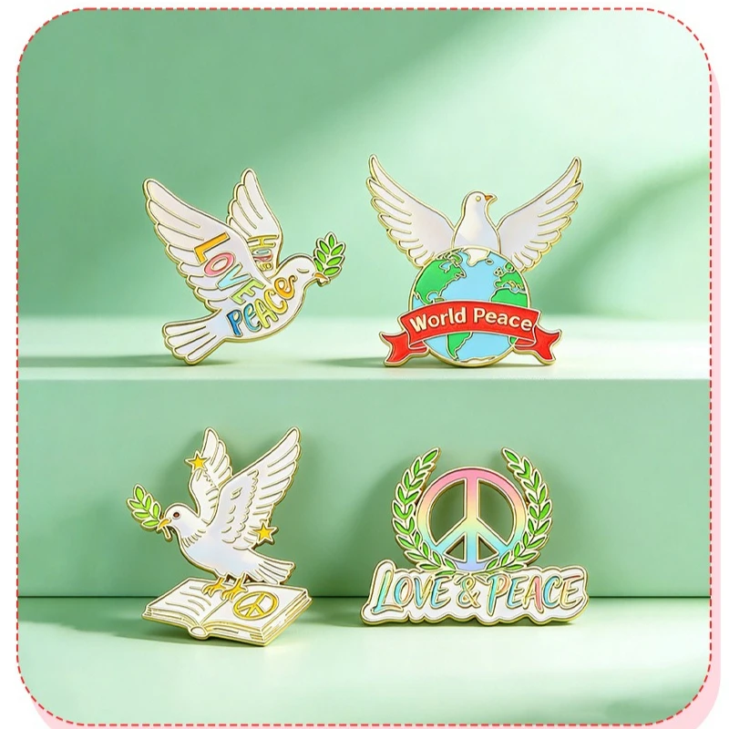 World Peace Dove Theme Brooch Creative Oil Drop Pin Badge Unisex DIY Clothes Bags Shoes Hat Scarf T-shirt Jeans Accessories
World Peace Dove Theme Brooch Creative Oil Drop Pin Badge Unisex DIY Clothes Bags Shoes Hat Scarf T-shirt Jeans Accessories