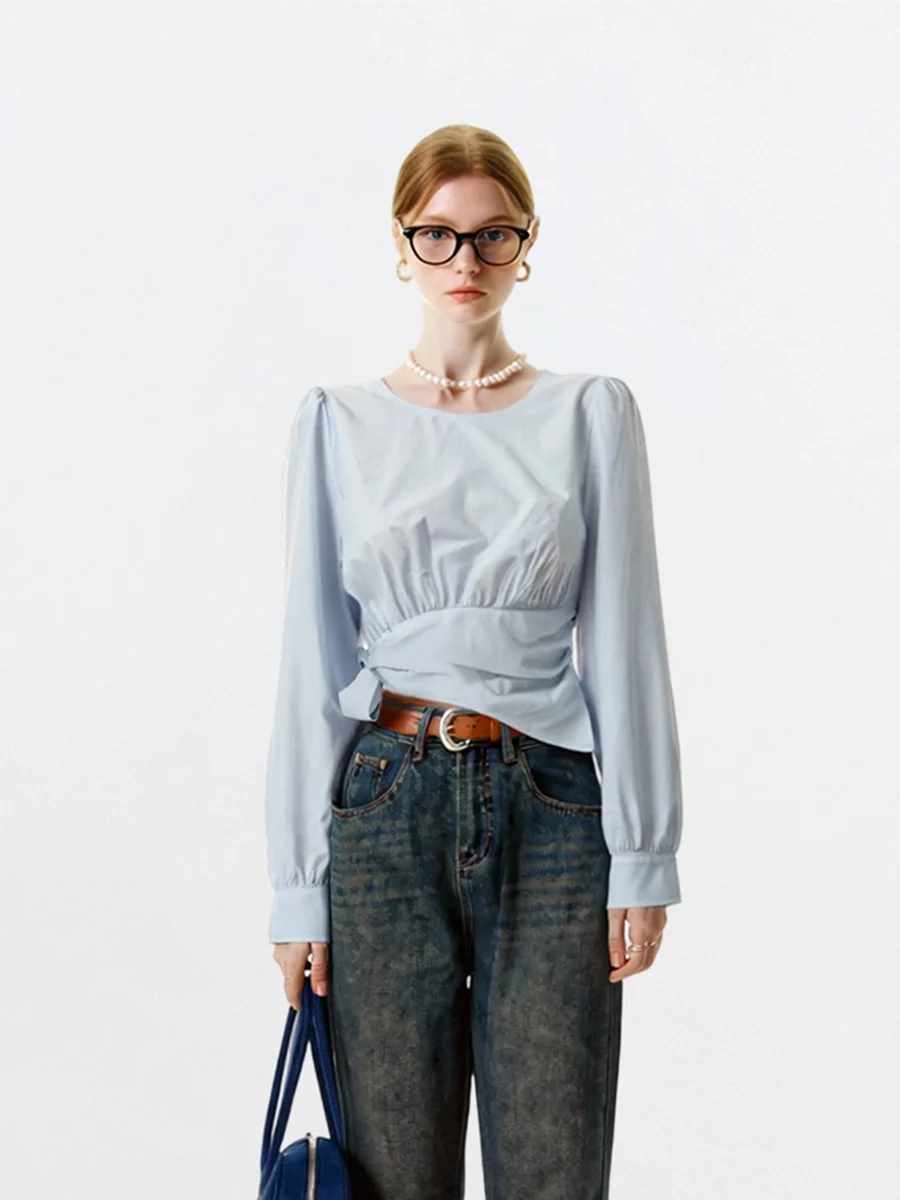 Винтажный женский топ AHMI с длинным рукавом, приталенный, с асимметричным поясом, дышащий, комфортный
Винтажный женский топ AHMI с длинным рукавом, приталенный, с асимметричным поясом, дышащий, комфортный