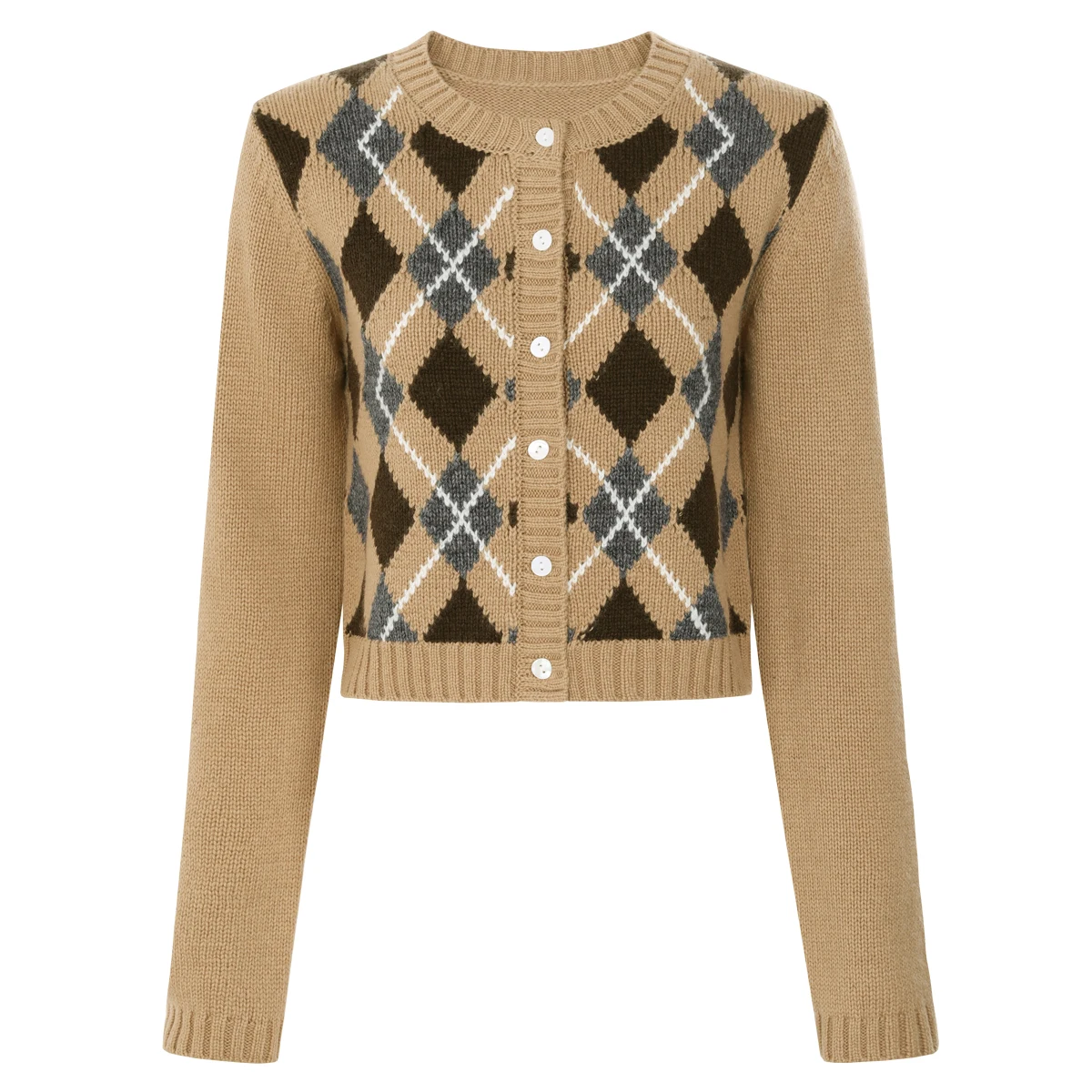 Spring And Autumn New High-Quality Women's Long Sleeved Round Neck Geometric Pattern Knitted Sweater Fashionable Cardigan Jacket
Spring And Autumn New High-Quality Women's Long Sleeved Round Neck Geometric Pattern Knitted Sweater Fashionable Cardigan Jacket