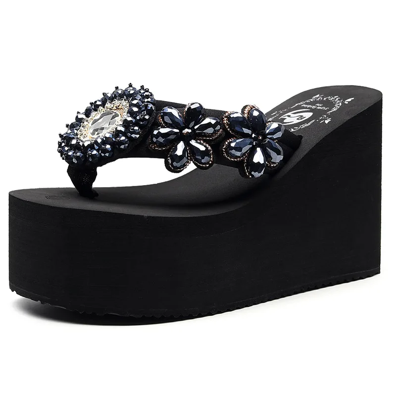 KNCOKAR Women Slippers Sandals Black Shiny Diamonds High-heeled Thick Soled Beach Shoes Outdoor Summer Flip Flo
KNCOKAR Women Slippers Sandals Black Shiny Diamonds High-heeled Thick Soled Beach Shoes Outdoor Summer Flip Flo
