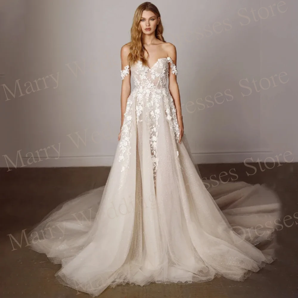 2024 Boho Generous A Line Women's Wedding Dresses Modern Appliques Lace Bride Gowns Sexy Sleeveless Off The Shoulder Vestidos
2024 Boho Generous A Line Women's Wedding Dresses Modern Appliques Lace Bride Gowns Sexy Sleeveless Off The Shoulder Vestidos
