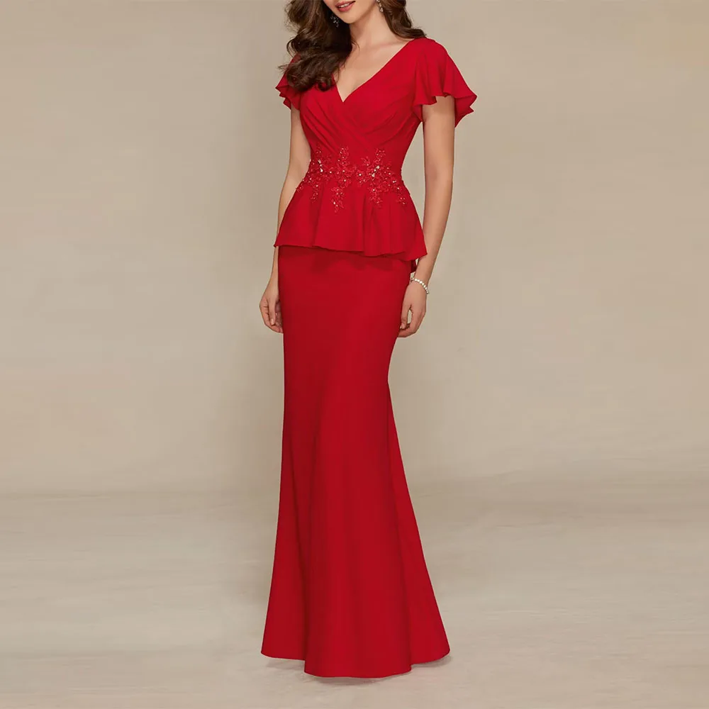 Customized Elegant Formal Mother of The Bride DressesV Neck for Women Appliques Sequin Mermaid Evening Party Long Chiffon Gown
Customized Elegant Formal Mother of The Bride DressesV Neck for Women Appliques Sequin Mermaid Evening Party Long Chiffon Gown
