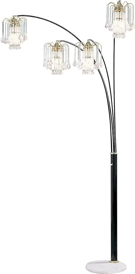 OK Lighting OK-9657K-SP1 86-Inch H Crystal Wind 4-Arch Floor Lamp with Crystal Glass Shade, Polished Black
OK Lighting OK-9657K-SP1 86-Inch H Crystal Wind 4-Arch Floor Lamp with Crystal Glass Shade, Polished Black