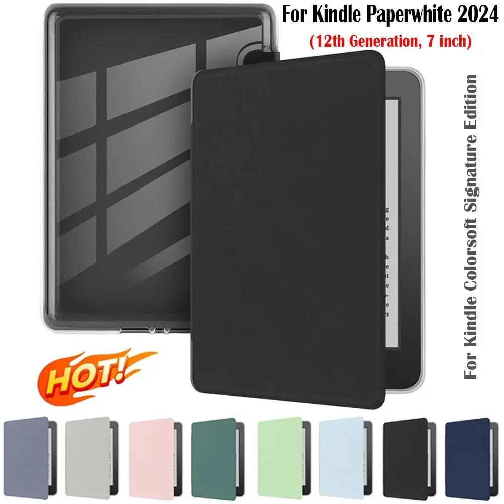 Auto Wake/Sleep e-Reader Case Wear Resistant Leather Acrylic Back Cover Smart for Kindle Paperwhite 2024 (12th Gen) 7 inch
Auto Wake/Sleep e-Reader Case Wear Resistant Leather Acrylic Back Cover Smart for Kindle Paperwhite 2024 (12th Gen) 7 inch