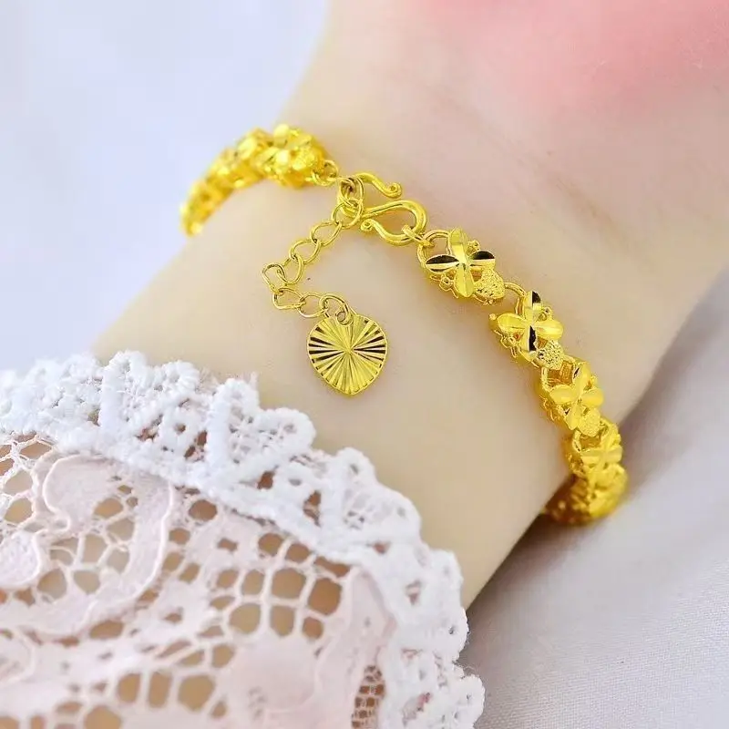 Luxurious 24K four-leaf clover bracelet for women, new style jewelry, bracelet, niche and minimalist design
Luxurious 24K four-leaf clover bracelet for women, new style jewelry, bracelet, niche and minimalist design