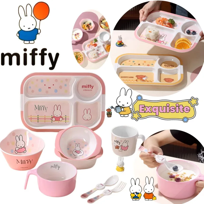 Miffy cartoon character melamine divided plate creative kawaii anti-fall high-temperature resistant spoon and cup dinnerware set
Miffy cartoon character melamine divided plate creative kawaii anti-fall high-temperature resistant spoon and cup dinnerware set