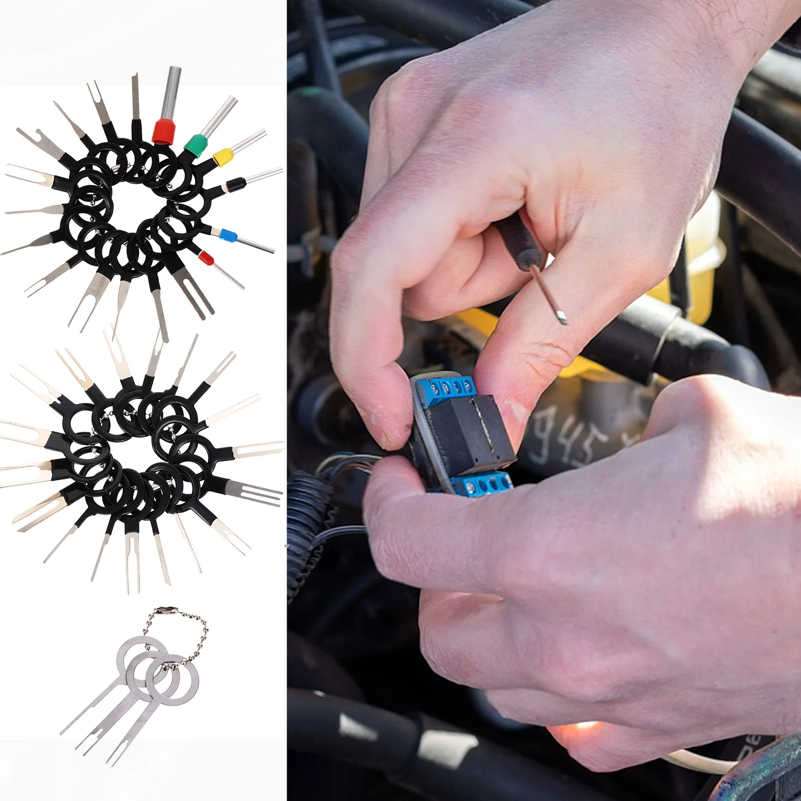 60Pcs Car Terminal Removal Pin Extractor Tool Kit Flexible Durable for Auto Wiring Harness Repair Tools Set Pin Extractor Puller
60Pcs Car Terminal Removal Pin Extractor Tool Kit Flexible Durable for Auto Wiring Harness Repair Tools Set Pin Extractor Puller