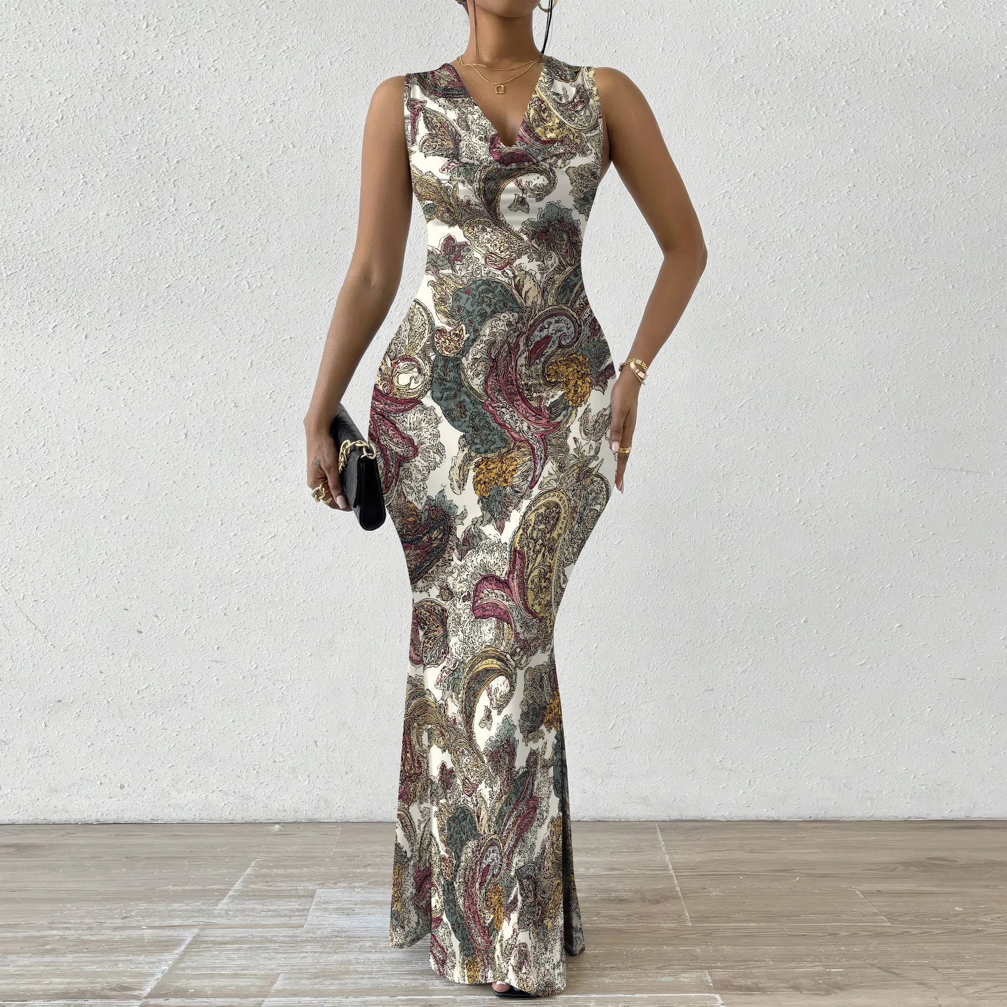 Boho Paisley Bodycon Dress Women's Sleeveless Maxi Dress - XS-2XL Chic Casual or Party Dress
Boho Paisley Bodycon Dress Women's Sleeveless Maxi Dress - XS-2XL Chic Casual or Party Dress