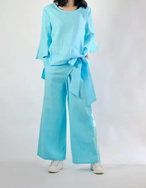 Cotton and Linen Solid Color Round Neck Loose Irregular Top and Casual Wide Leg Pants Set for Summer Women's Casual 2-Piece Set
Cotton and Linen Solid Color Round Neck Loose Irregular Top and Casual Wide Leg Pants Set for Summer Women's Casual 2-Piece Set