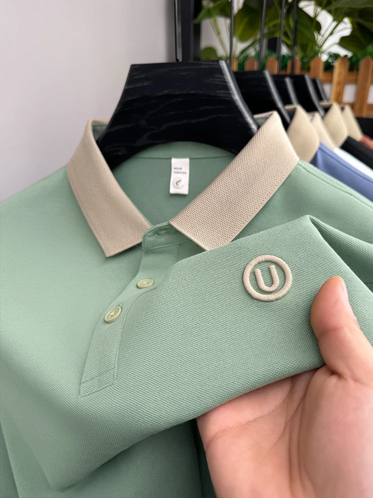 Summer Korean Designer Men's Short-sleeved High-quality Lapel Polo Shirt Business Casual Fashion Letter Embroidered New Top
Summer Korean Designer Men's Short-sleeved High-quality Lapel Polo Shirt Business Casual Fashion Letter Embroidered New Top