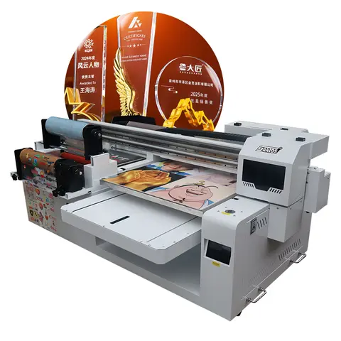 Updated Luxury Custom UV DTF Printer 6090 Model Roll Flat Integrated UV DTF Printer AB Film Flatbed Materials Printing plotter