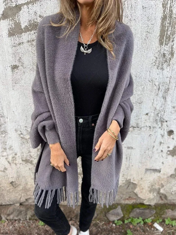 2025 Autumn New Fashion Casual Plush Tassel Shawl Coat Women's Jacket Soft Solid Color Batsleeves Long Sleeve Jacket Females
2025 Autumn New Fashion Casual Plush Tassel Shawl Coat Women's Jacket Soft Solid Color Batsleeves Long Sleeve Jacket Females