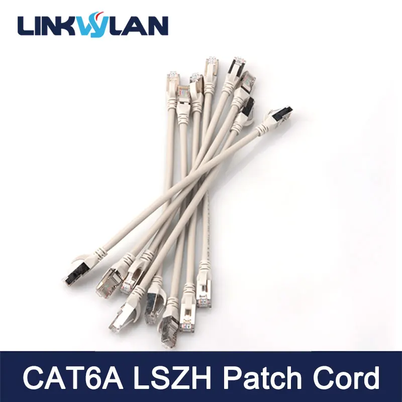 Linkwylan Cat6a LSZH Ethernet Cable 0.25m Gray STP Shielded Network Patch Cord 10Gbps Tested
