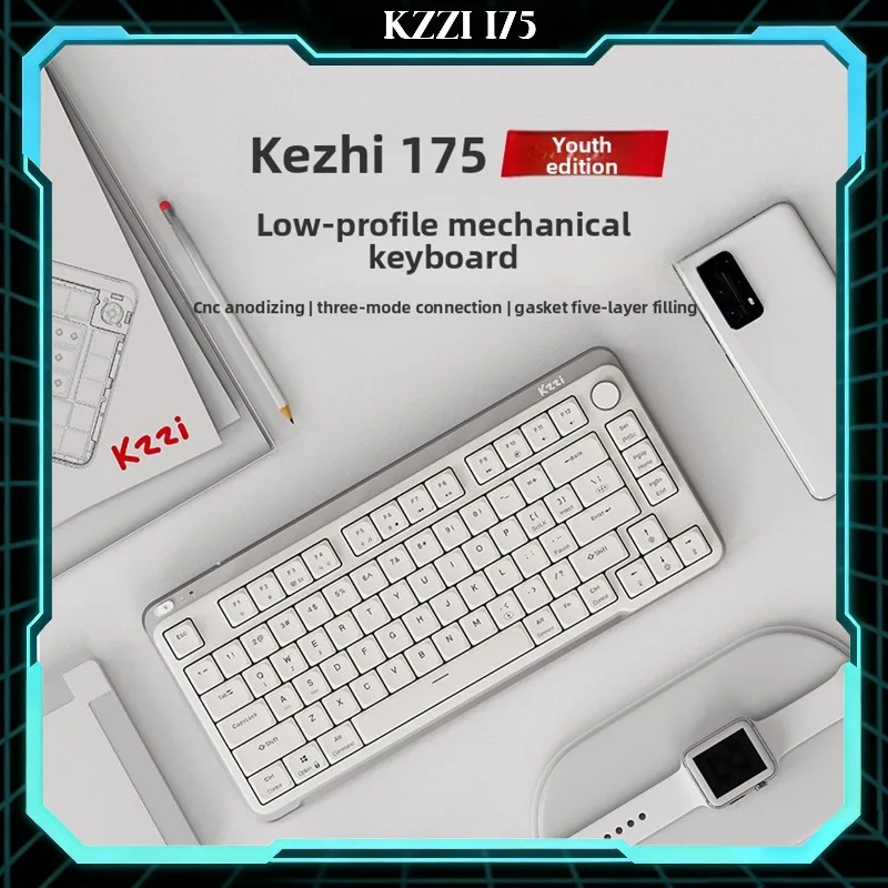 KZZI I75 Lite Low Profile Mechanical Keyboard 75% Layout Tri-mode Wireless BT 2.4G Aluminum Frame RGB Ultra-Slim Office Keyboard
KZZI I75 Lite Low Profile Mechanical Keyboard 75% Layout Tri-mode Wireless BT 2.4G Aluminum Frame RGB Ultra-Slim Office Keyboard
