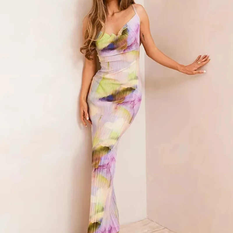 Women's Slim Fit Long Dress Spaghetti Strap Low Cut Bodycon Fashion Sexy Print Trendy Streetwear Party Wear
Women's Slim Fit Long Dress Spaghetti Strap Low Cut Bodycon Fashion Sexy Print Trendy Streetwear Party Wear