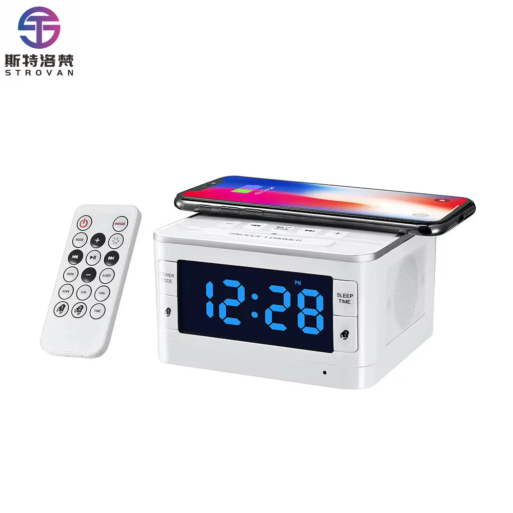 Portable Wireless Alarm Clock Speaker with Remote Control, Wireless Charging FM Alarm Clock Radio Home Smart Speaker
Portable Wireless Alarm Clock Speaker with Remote Control, Wireless Charging FM Alarm Clock Radio Home Smart Speaker