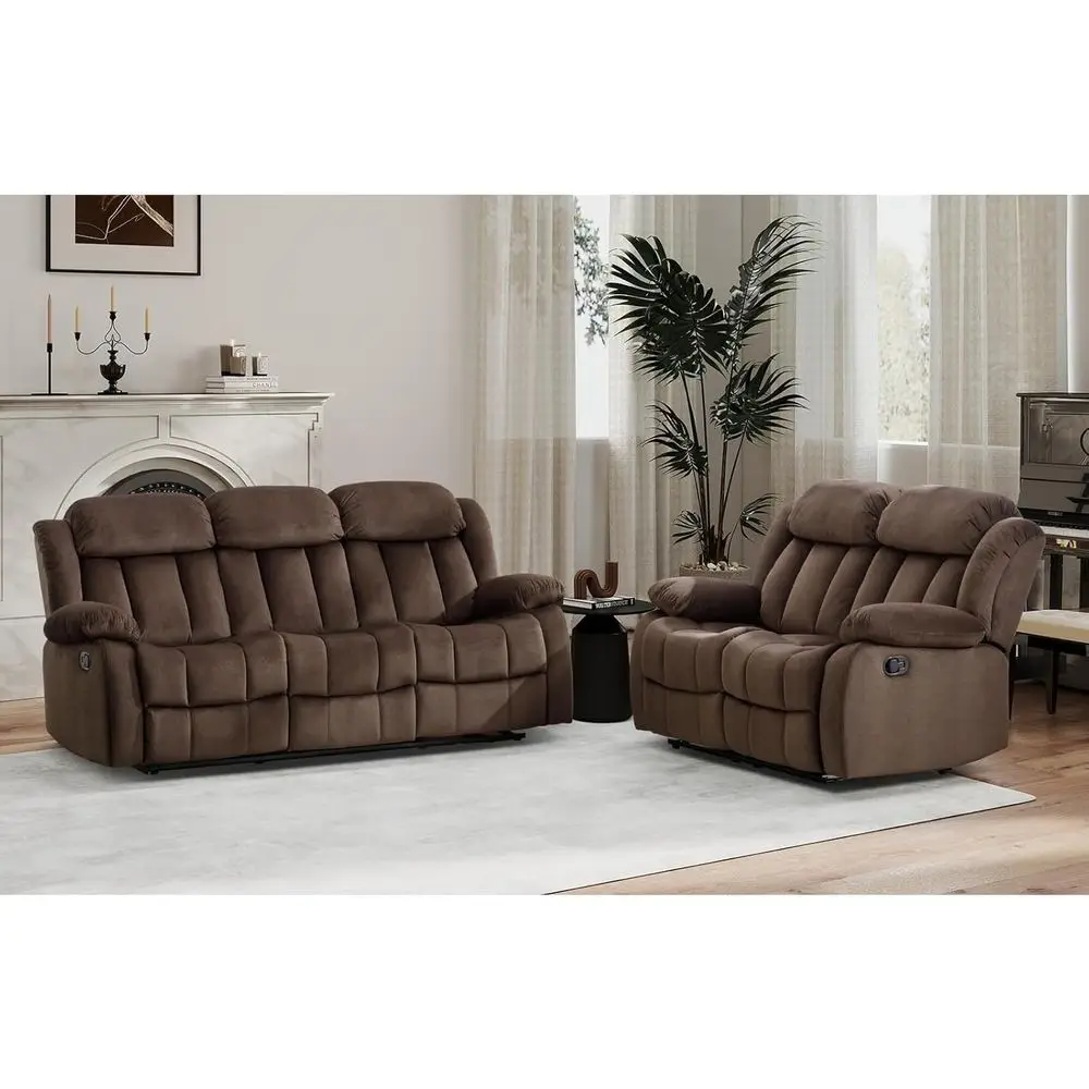 Manual Reclining Soa Set, Classic 5-Seater urniture Set with Overstued Arms and Backrest, Include 1 Loveseat Couch and 1 3- Seat
Manual Reclining Soa Set, Classic 5-Seater urniture Set with Overstued Arms and Backrest, Include 1 Loveseat Couch and 1 3- Seat