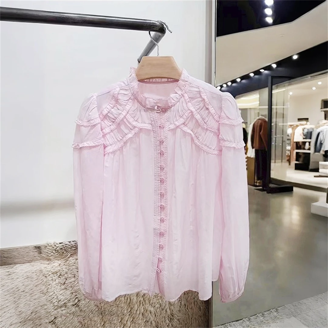 Isa Drifting Cherry Blossom Pink Shirt Spring 2026 Lightweight Cotton Loose Fit French Style Long Sleeve Button up Women's Bl...
Isa Drifting Cherry Blossom Pink Shirt Spring 2026 Lightweight Cotton Loose Fit French Style Long Sleeve Button up Women's Bl...