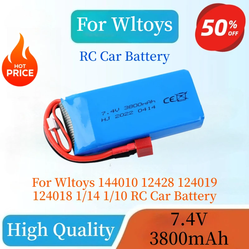 High Quality New 7.4V 3800mAh LiPo Battery For Wltoys 144010 12428 124019 124018 1/14 1/10 RC Car Battery
High Quality New 7.4V 3800mAh LiPo Battery For Wltoys 144010 12428 124019 124018 1/14 1/10 RC Car Battery