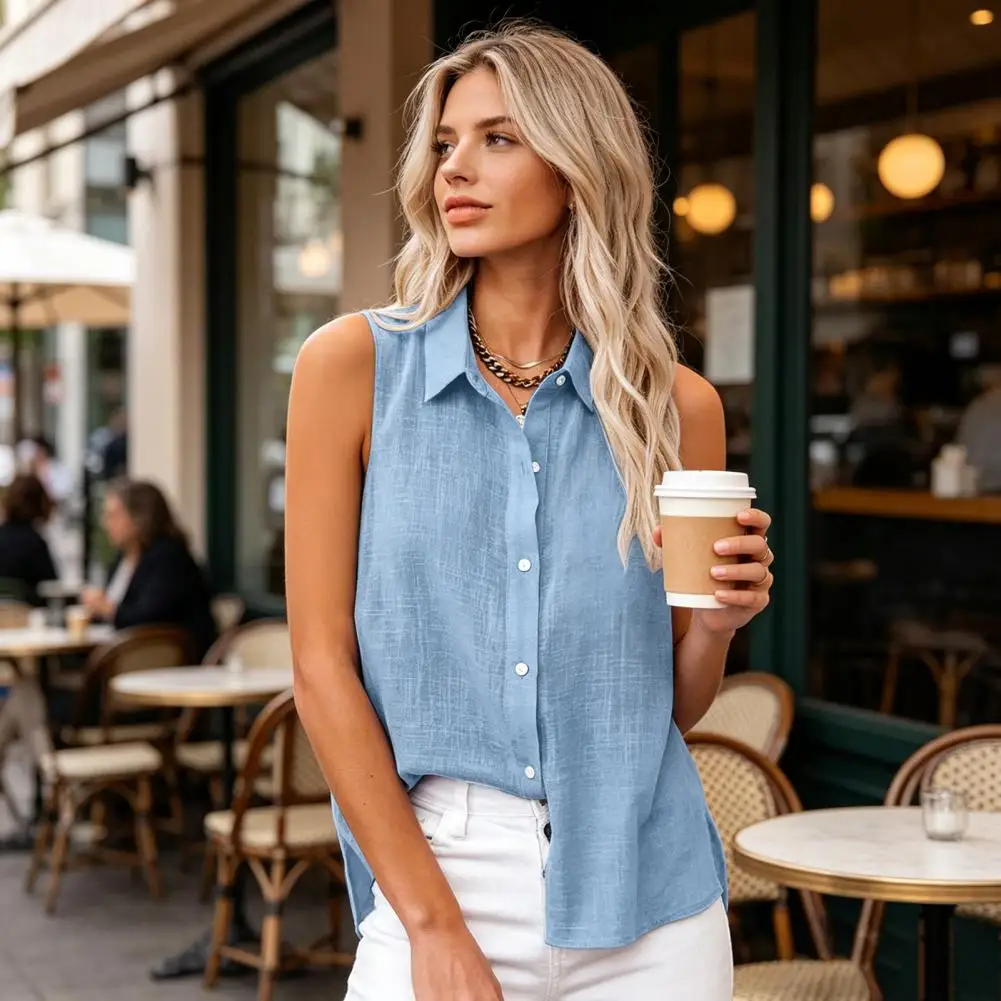 Women Shirt Women’s Button Down Shirt Loose Fit Mid-length Blouse Breathable Cotton Tank Top for Summer Office Workwear Office
Women Shirt Women’s Button Down Shirt Loose Fit Mid-length Blouse Breathable Cotton Tank Top for Summer Office Workwear Office