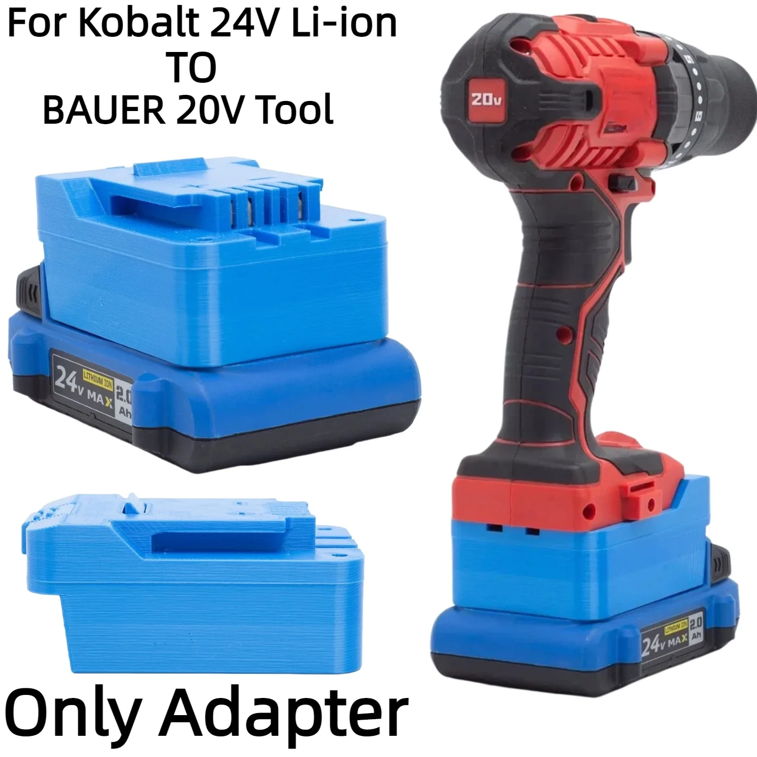 Battery Adapter for Kobalt 24V Lithium Ion Battery Converter TO BAUER 20V Cordless Drilling Tools Accessory(Only Adapter)
Battery Adapter for Kobalt 24V Lithium Ion Battery Converter TO BAUER 20V Cordless Drilling Tools Accessory(Only Adapter)