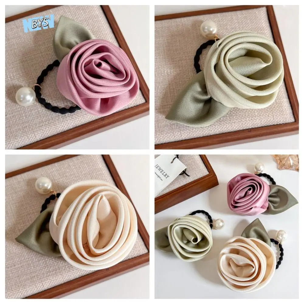 Sweet Flower Rose Hair Rope Leaf Peal Silk Satin Hair Rope Hair Tie Korean Style Elastic Hair Band Women Hair Accessories
Sweet Flower Rose Hair Rope Leaf Peal Silk Satin Hair Rope Hair Tie Korean Style Elastic Hair Band Women Hair Accessories