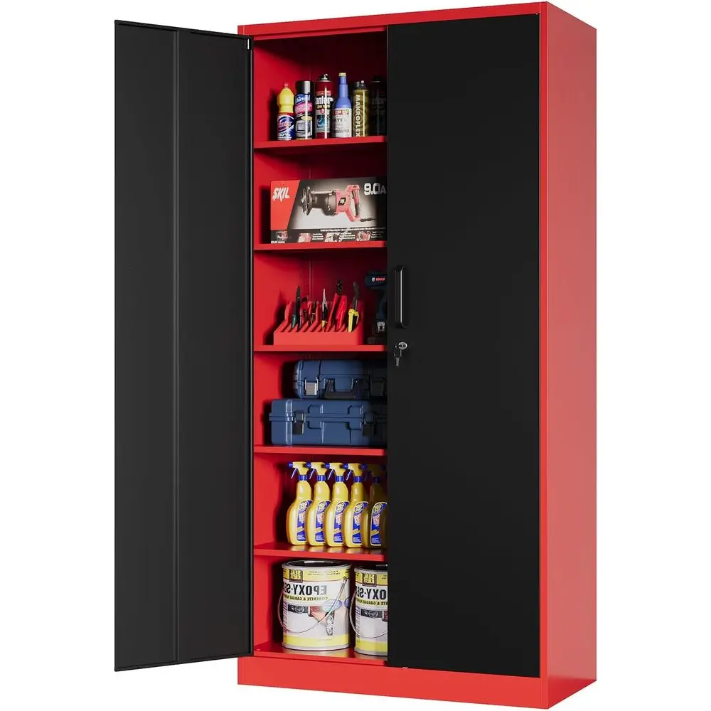 Secure Steel Storage Cabinet with 5 Shelves for Garage, Pantry, and Office
Secure Steel Storage Cabinet with 5 Shelves for Garage, Pantry, and Office