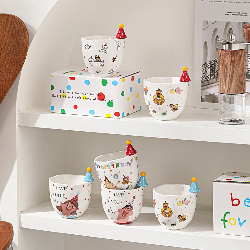 Cartoon Children's Mark Water Cup Cute Creative Ceramic Handheld Coffee Cup Christmas Gift Home High Beauty Couple Mark Cup New
Cartoon Children's Mark Water Cup Cute Creative Ceramic Handheld Coffee Cup Christmas Gift Home High Beauty Couple Mark Cup New