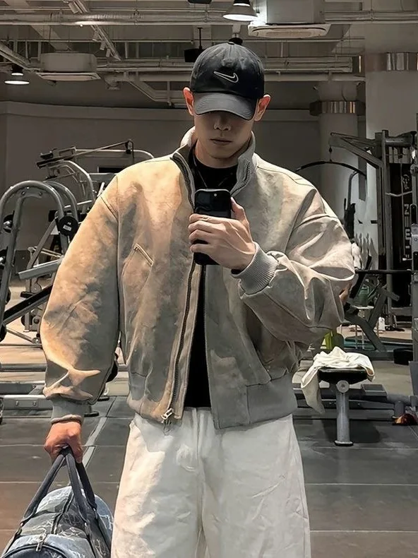 Hard Pilot Pu Leather Jaet Men Spring Autumn American ort Wide Leather Coat Sli Baseball Sle ort Length
Hard Pilot Pu Leather Jaet Men Spring Autumn American ort Wide Leather Coat Sli Baseball Sle ort Length