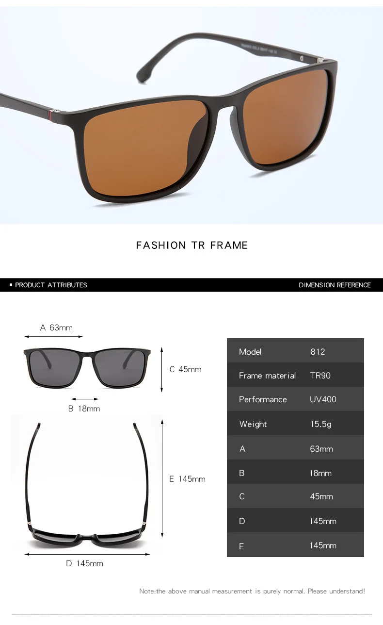 Kwadratowe spolaryzowane okulary mężczyźni Anti Glare Minus Tea Lens 24 S9254106f230541ef846beab74d5a02f7W