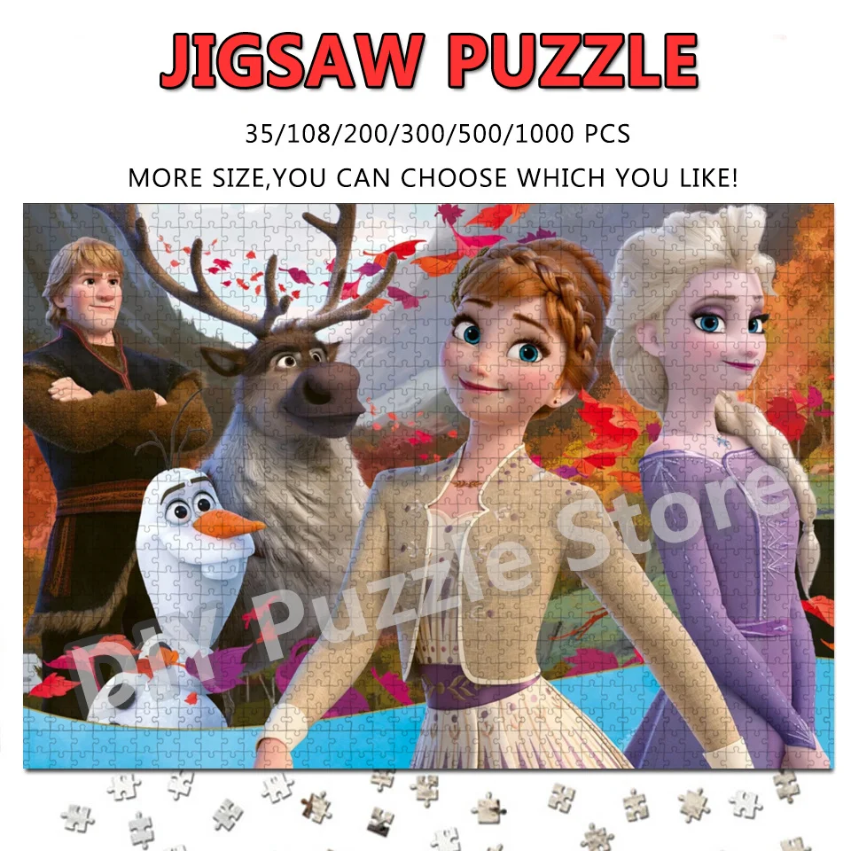 Frozen Disney Anime Print Puzzle Princess Elsa and Anna 108/200/300/500/1000/1500Pcs Intelligence Jigsaw Puzzles Gifts Toys
Frozen Disney Anime Print Puzzle Princess Elsa and Anna 108/200/300/500/1000/1500Pcs Intelligence Jigsaw Puzzles Gifts Toys
