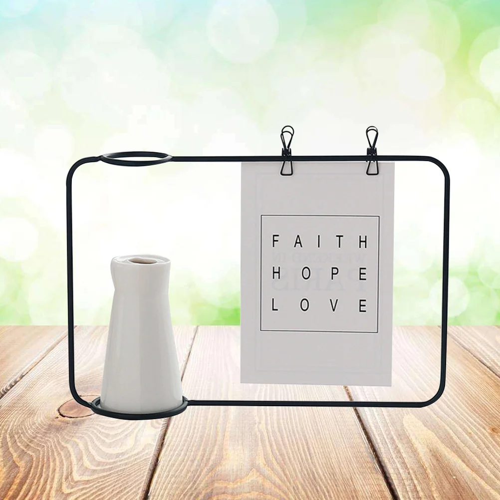 Wrought Iron Ceramics Flower Vase Black Simple Desktop Ornament Retro Photo Frame Hydroponics Vase Home Office Decor 
Wrought Iron Ceramics Flower Vase Black Simple Desktop Ornament Retro Photo Frame Hydroponics Vase Home Office Decor